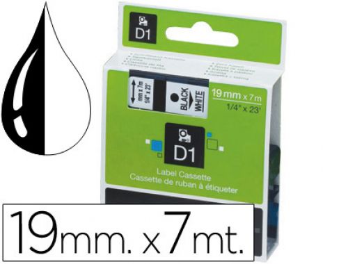 Fita dymo d1 preto-branco 19 mm x 7 mt , Dymo , 96482 , 5411313452137